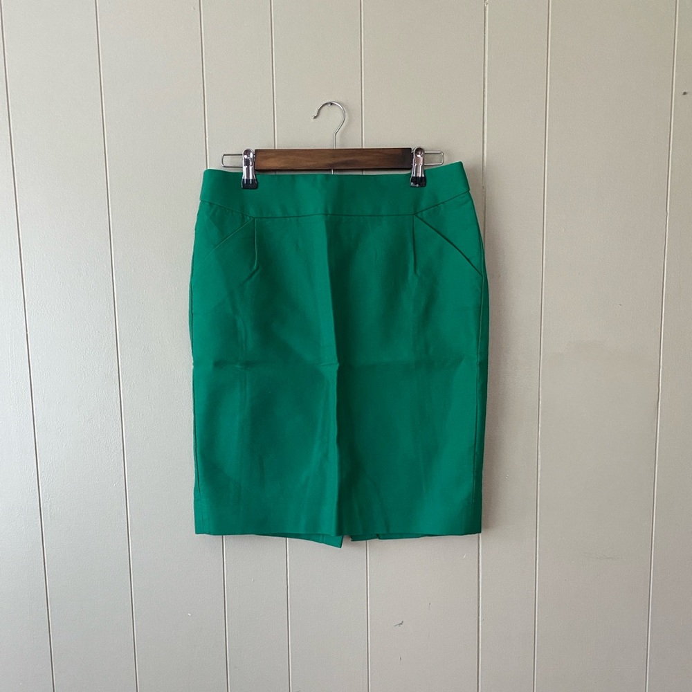 J. Crew Factory Elegant Green Women's Skirt 100% Cotton Size 8 NWOT